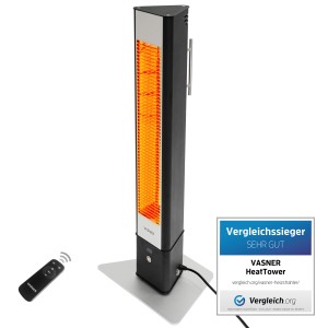 VASNER HeatTower free-standing column heater awarded in Vergleich.org test