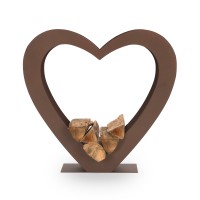 VASNER Amore A2 Heart Shaped Log Holder Rust Brown