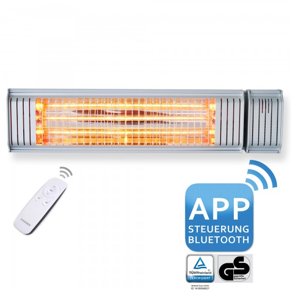 Outdoor electric heater silver with remote & app control