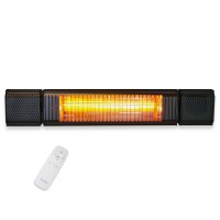 VASNER Appino BEATZZ Black Patio Heater with Bluetooth Speakers