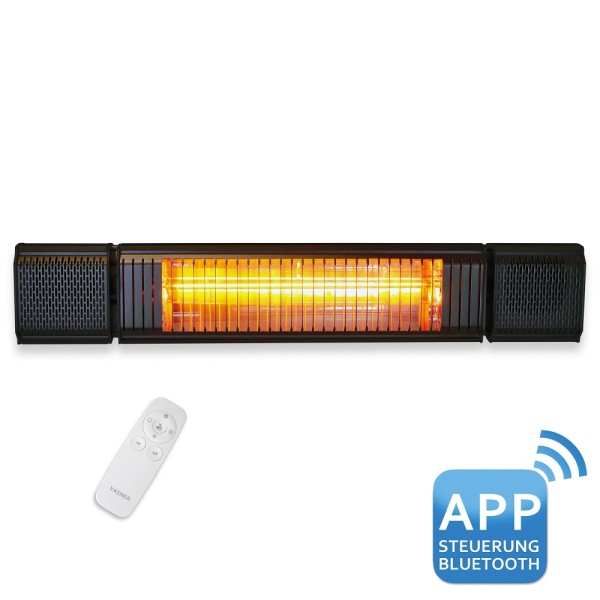 Patio heater with bluetooth app and remote control Appino BEATZZ Black