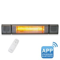 VASNER Appino BEATZZ Grey Patio Heater with Bluetooth Speakers