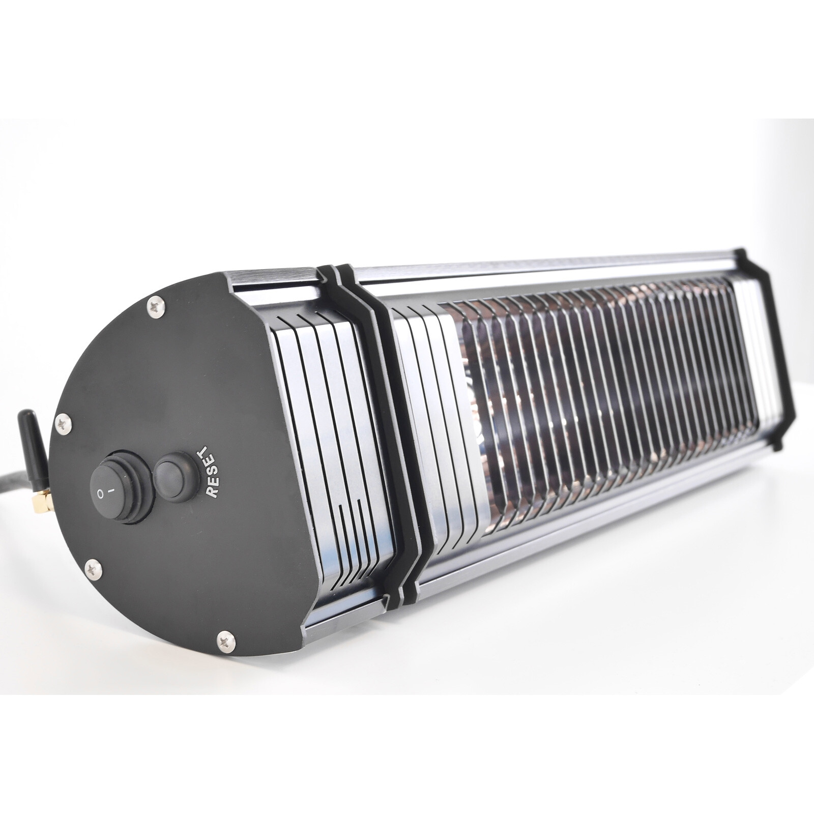 Side view of the Appino 20 infrared patio heater with bluetooth app control turned off