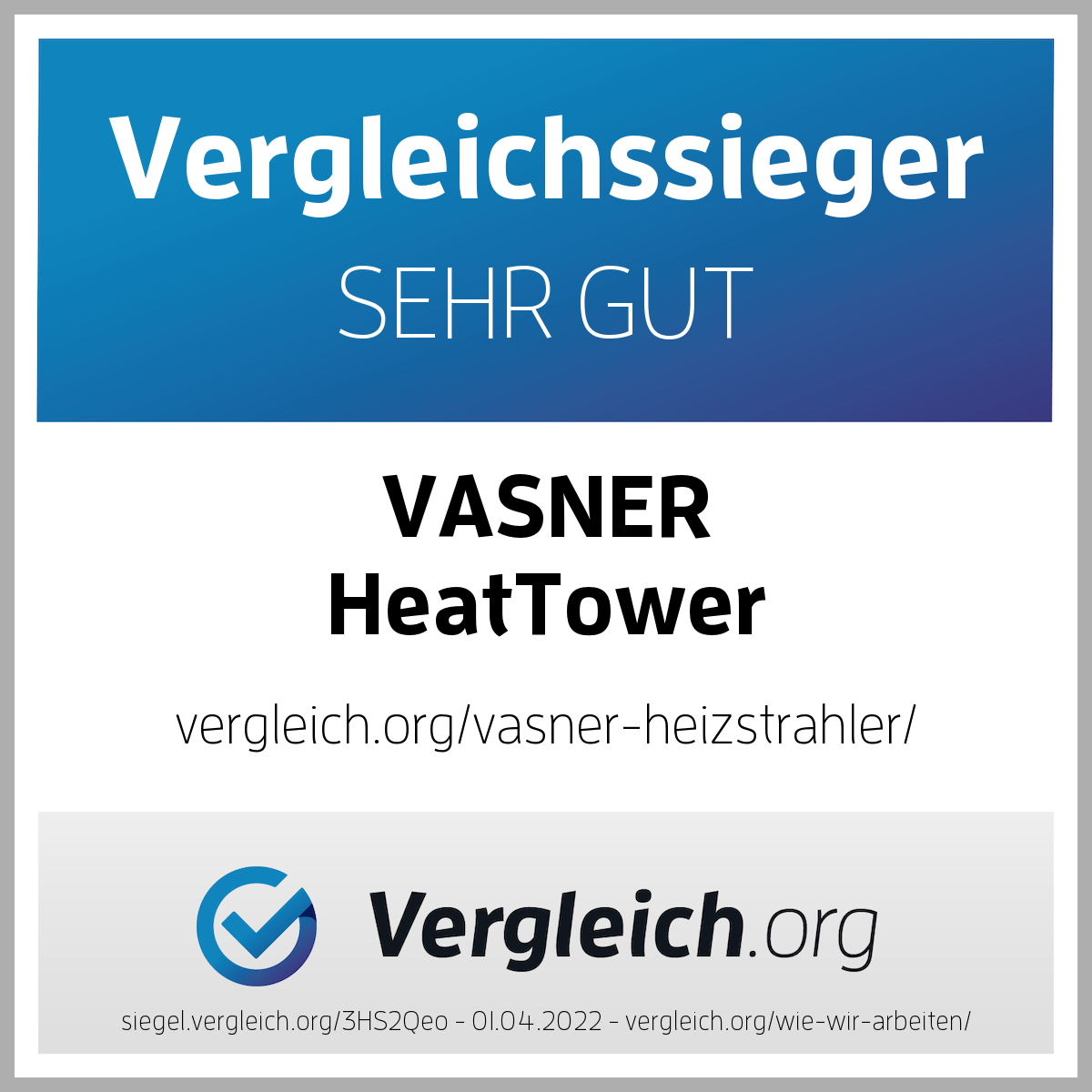Standheizstrahler Test VASNER HeatTower als Sieger