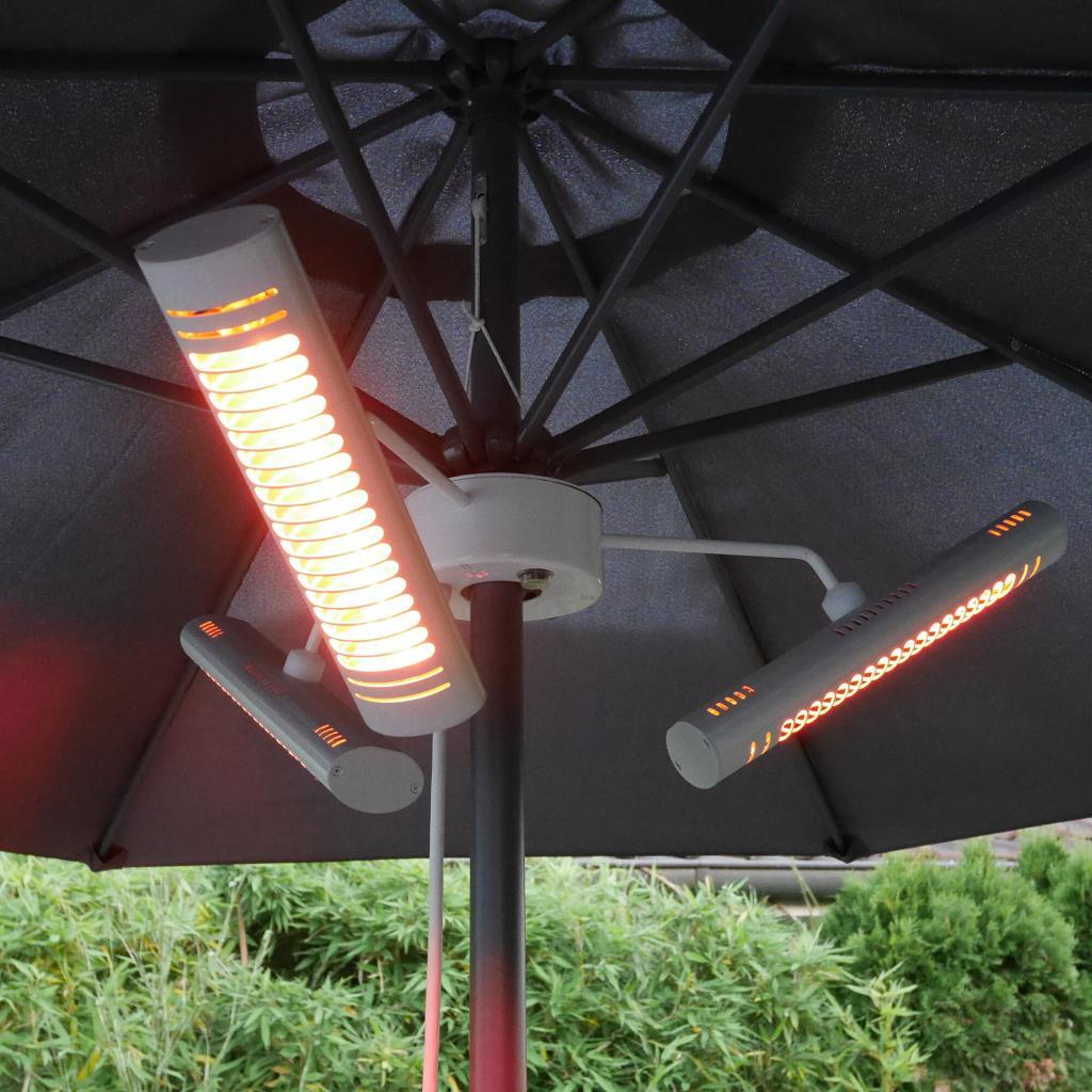 Electric parasol heater silver with remote control
