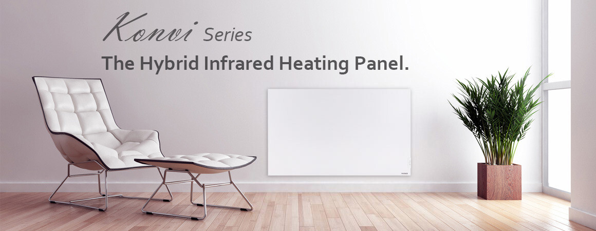 Hybrid infrared heating panel VASNER Konvi electric heater with thermostat control