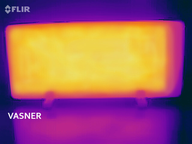 Infrarotheizung mit Thermostat und IR Bild der effizienten Wärmestrahlung