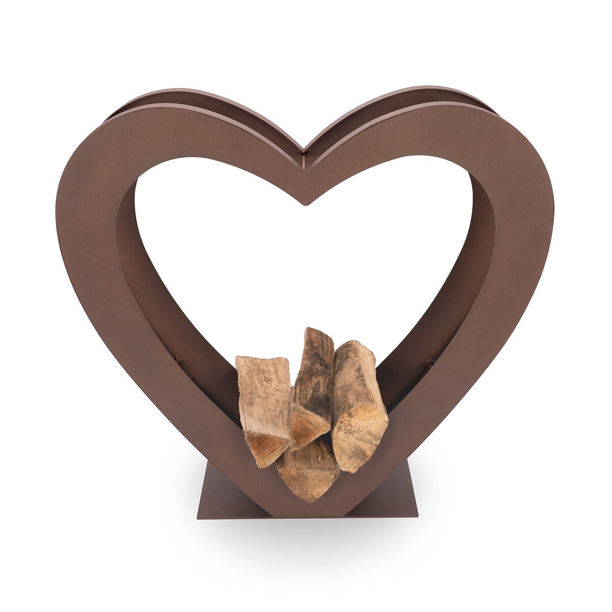 Fireplace wood shelf heart shape rust brown vintage