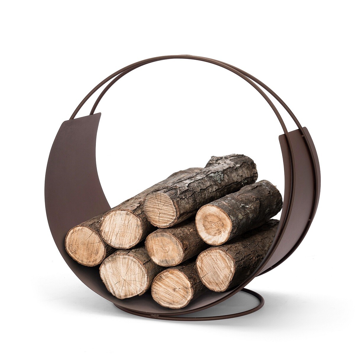 Basket for firewood logs rust colour