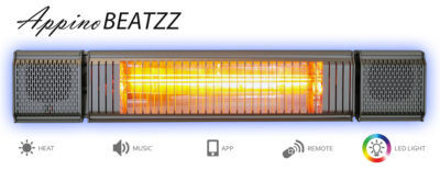Notfallheizung Infrarot Terrassenstrahler Notheizung Bluetooth Musik App Steuerung VASNER Appino BEATZZ