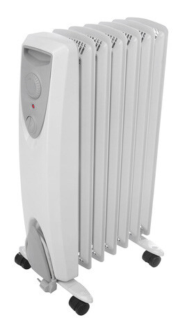 Oil radiator as a mobile, supplementary electric heater